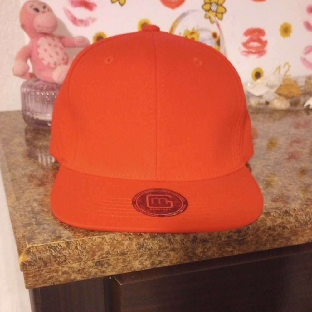 Orange Snapback Hat With Structured Crown - image 1